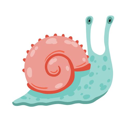 Spiral shell of snail or mollusk. Simple doodle cartoon illustration ...