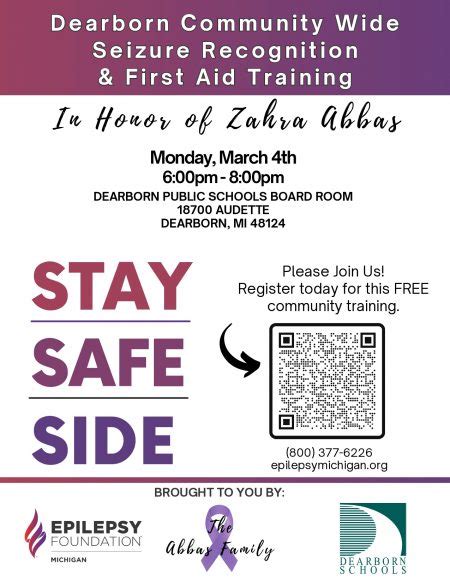 Free Seizure Recognition And First Aid Training Event Set The First Bell