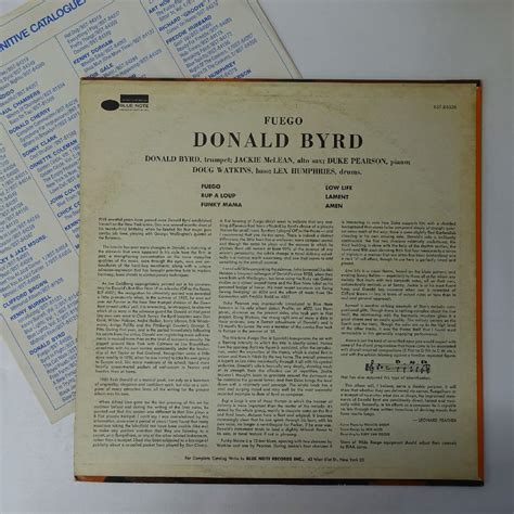 10034093 US盤 RVG刻印 Blue Note Donald Byrd Fuego ジャズ一般 売買されたオークション情報