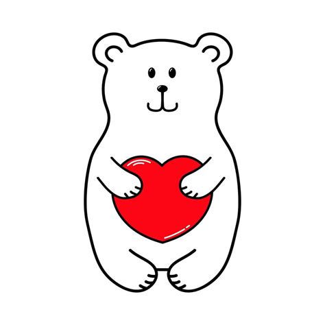 Teddy Bear With A Red Heart 20000846 Vector Art At Vecteezy