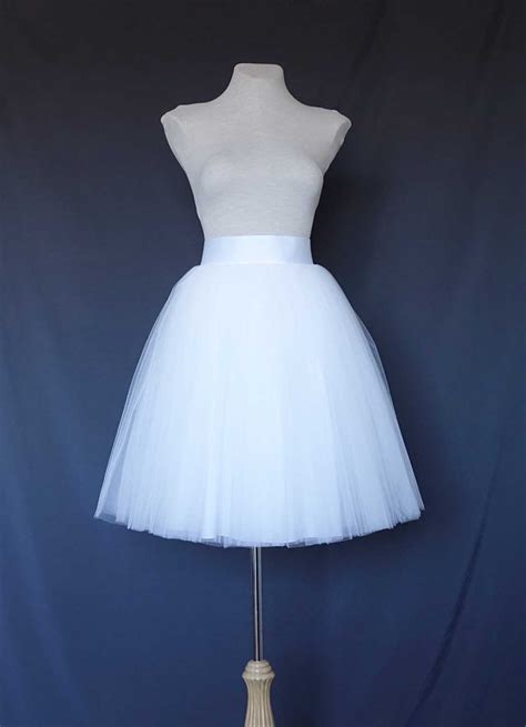 White Tulle Skirt Tea Length Tulle Skirt Women Tulle Etsy