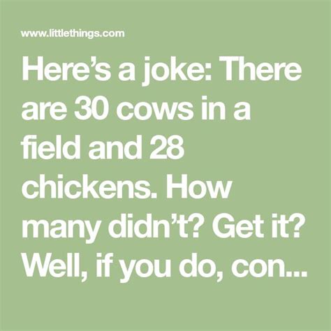 30 Cows 28 Chickens Riddle Answer There Are 30 Cows In A Fie