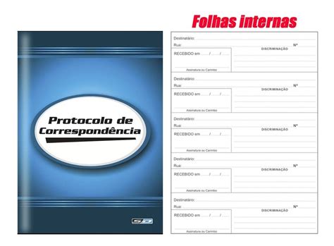 Livro Protocolo De Correspondência 100 Folhas Parcelamento sem juros