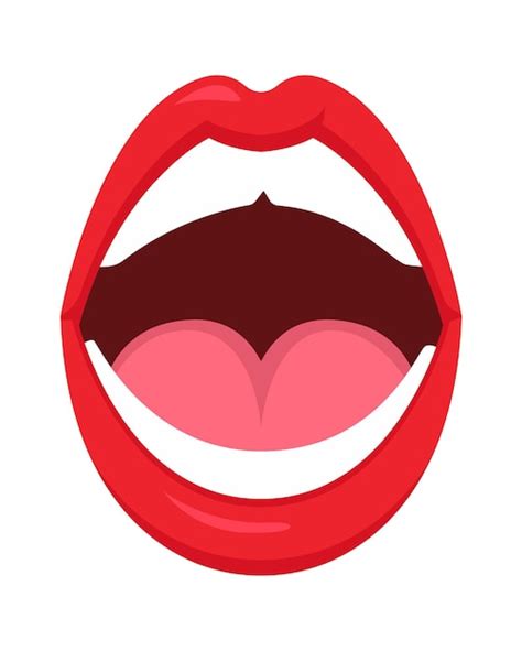 Premium Vector | Female screaming mouth vector illustration