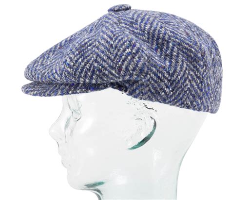Herringbone Tweed Fitted Newsboy Cap By Jonathan Richard Real Irish