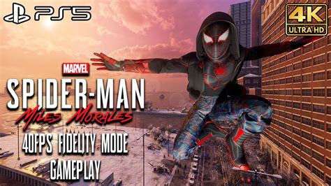 Spider Man Miles Morales Ps5 40fps Fidelity Mode Gameplay Frame