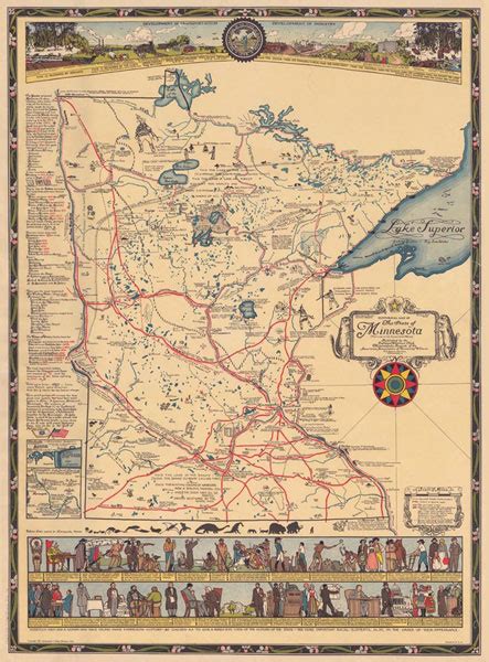 1931 Historical Map Of Mn Redwood County Historical Society