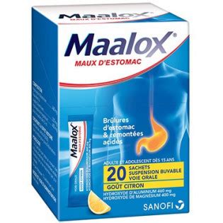 Maalox Stomach Ache Drinkable Suspension Lemon Sachets