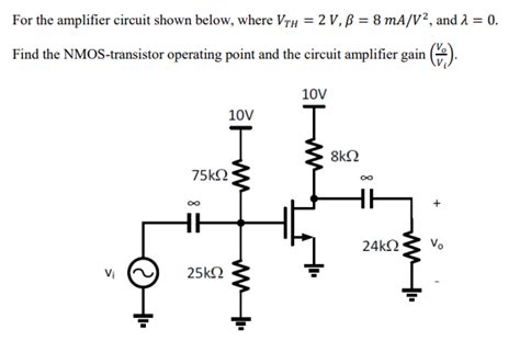 Solved For The Amplifier Circuit Shown Below Where Vrh