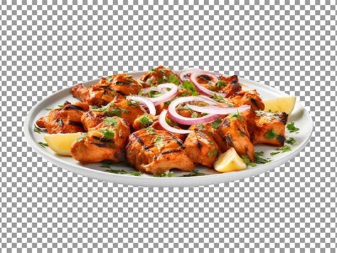 Premium PSD Loaded Delicious Chicken Tikka Pieces Isolated On