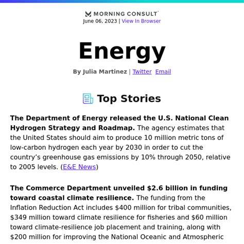 Doe Finalizes Us Clean Hydrogen Roadmap Morning Consult