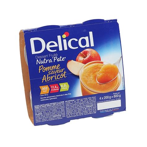 Delical Nutra Pote Saveur Pomme Abricot D Nutrition Dessert Hp Hc