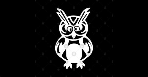 Funky Owl Outline Owl Sticker Teepublic