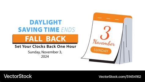 Fall Back Time Daylight Saving Ends Vector Image