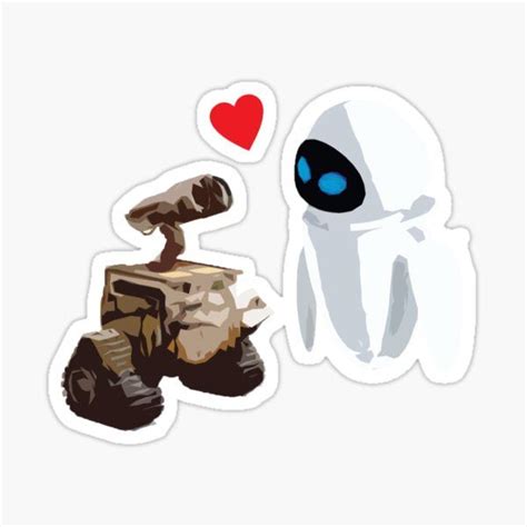 Wall E And Eve Sticker For Sale By SpinArt Wall E And Eve Wall E