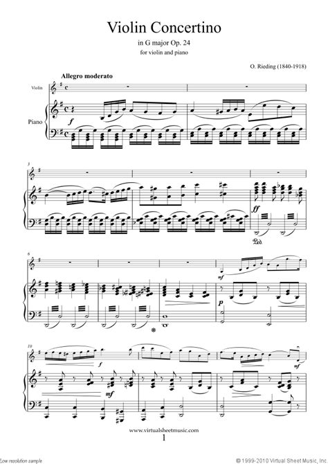 Concertino In G Major Op 24 Sheet Music For Violin And Piano