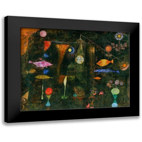 Klee Paul X Black Modern Framed Museum Art Print Titled Fish