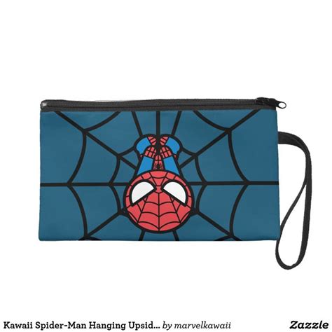 Kawaii Spider Man Hanging Upside Down Wristlet Zazzle