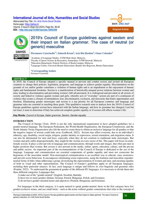 Pdf 2019s Council Of Europe Guidelines Against Sexism And Their