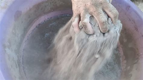 ASMR Dusty Soft Silky Sand Cement Whole Crumbling In Water Asmr