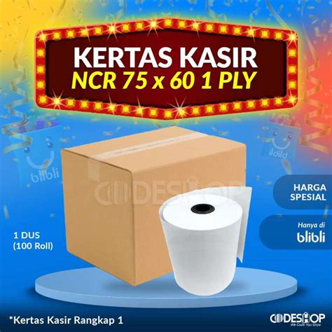 Jual Kertas Struk Kasir Ukuran 75 X 60 Mm Karbon Rangkap 2 Ply 1