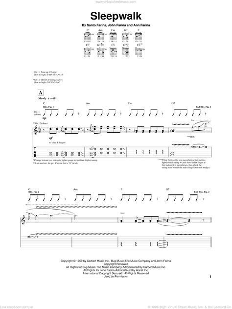 Sleepwalk Guitar Chords