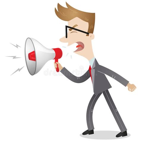 Angry Businessman Yelling Into Megaphone Stock Vector Illustration Of