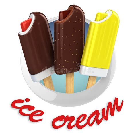 Barra De Helado En Un Palillo Stock de ilustración Ilustración de