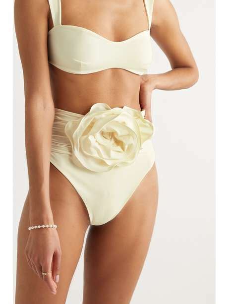 MAGDA BUTRYM Appliquéd ruched bikini briefs NET A PORTER