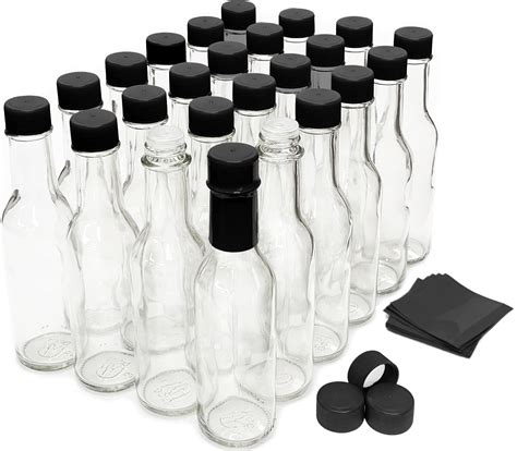 Amazon Nicebottles Hot Sauce Bottles With Black Caps Shrink Bands Oz Case Of