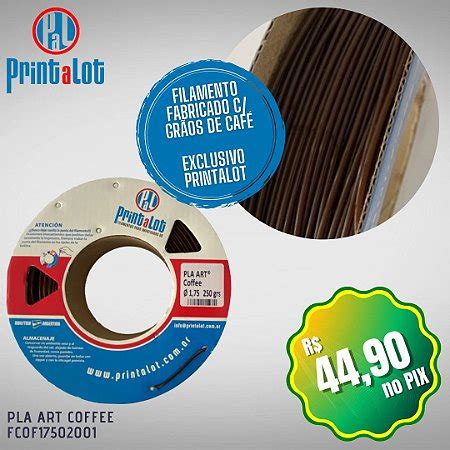 Filamento impressão 3D PrintaLot PLA ART Coffee Cubo3D Insumos