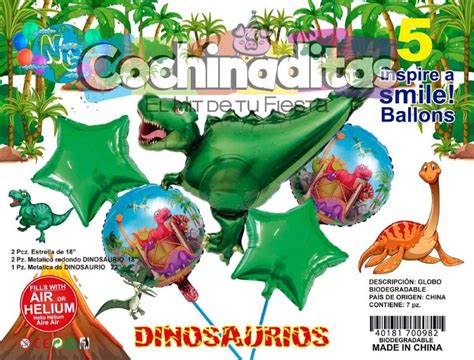 Kit Globos Dinosaurio Dino Verde