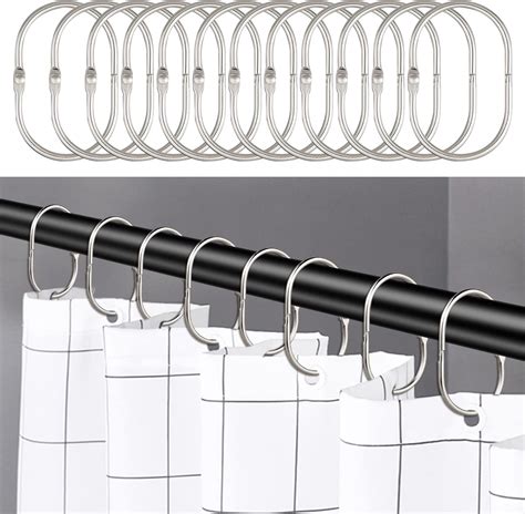 Amazon 12 Pcs Shower Curtain Hooks Rings Black Hooks For Shower