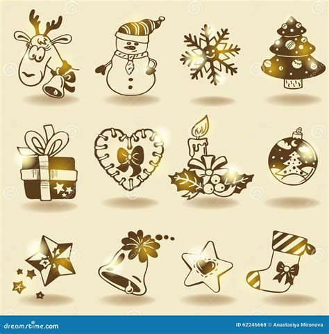 Iconos Del Garabato De La Navidad Ilustraci N Del Vector Ilustraci N