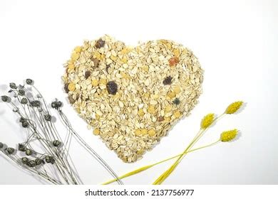 Oatmeal Heart Isolated On White Background Stock Photo 2137756977 | Shutterstock