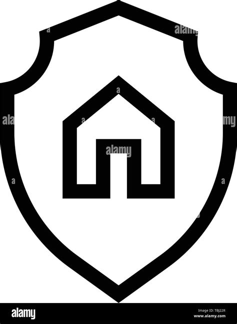 House Protection Sign Safety Real Estate Icon Vector Stock Vector