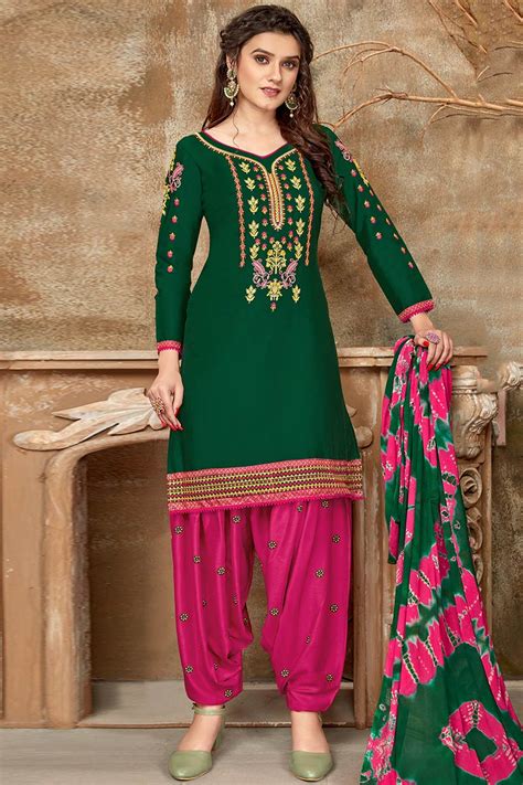 Punjabi Green Patiala Suit Atelier Yuwaciaojp
