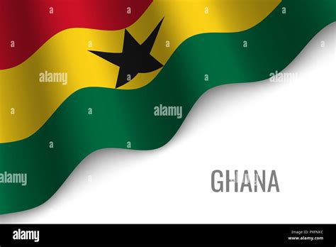 Waving Flag Of Ghana With Copyspace Template For Brochure Vector