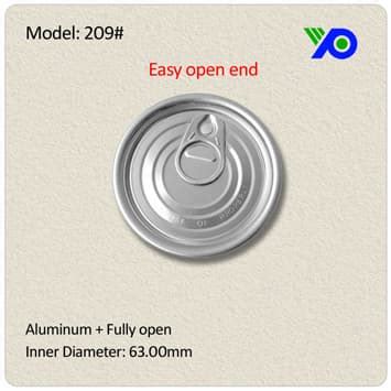 209 Aluminum Easy Open Top Lid Tradekorea