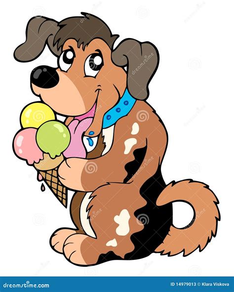 Cartoon Dog Eating Ice Cream Stock Photos - Image: 14979013