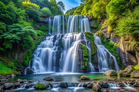 Fudo Falls A Healing Waterfall With Negative Ions Premium AI