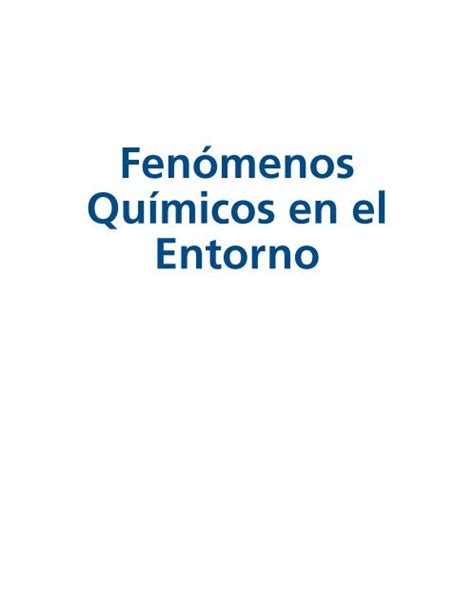 Fenómenos Químicos en el Entorno