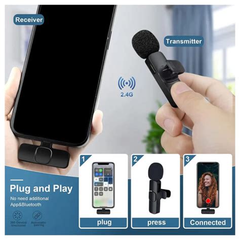 Microfono Inalambrico Personas Para Celular Android Tipo C K Dual