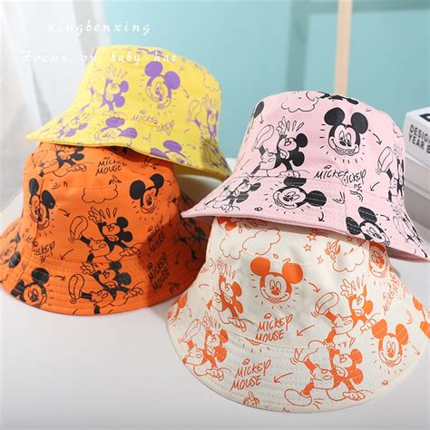 Disney Cartoon Mouse Mickey Kids Hat Girls Fashion Bucket Hat Mickey
