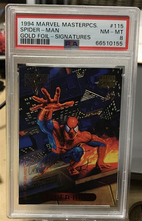 Spider Man Marvel Masterpieces Gold Foil Signature Psa Mint Ebay