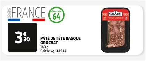 Promo P T De T Te Basque Orocbat Chez Auchan Icatalogue Fr