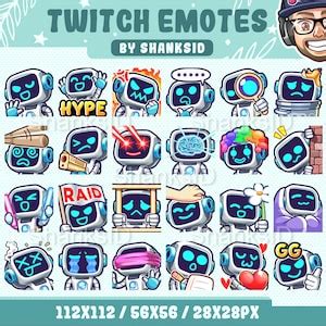 24x Twitch Emotes / Robot - Etsy