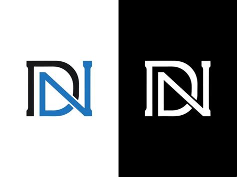 Diseño del logotipo de la letra DN Vector Premium