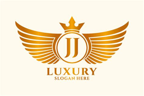 Luxury royal wing Letter JJ crest Gold color Logo vector, Victory logo, crest logo, wing logo ...