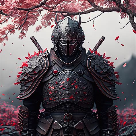 Japanese Samurai In Sakura Flowers And Cherry Blossom Tree Honorationculture Print On Photo